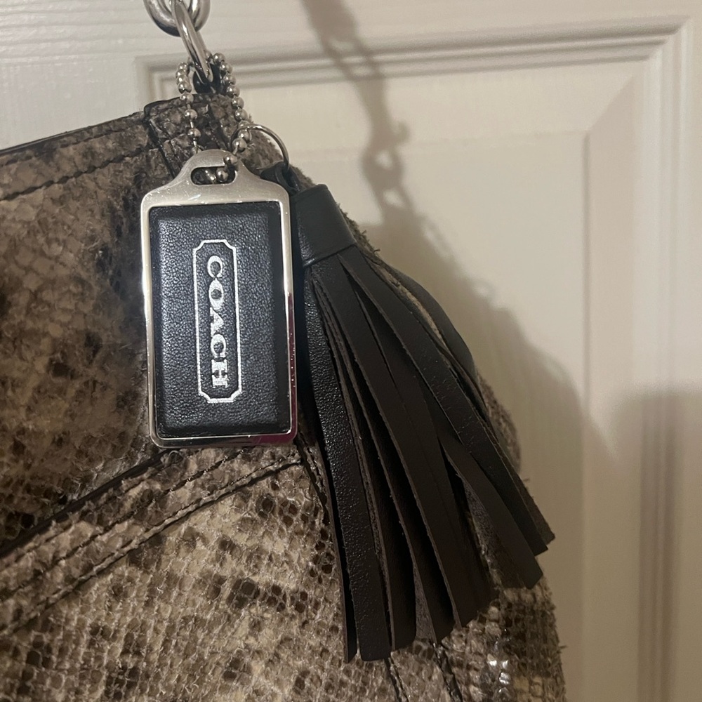 Coach Morgan Python Satchel Shoulder Bag - Black … - image 2